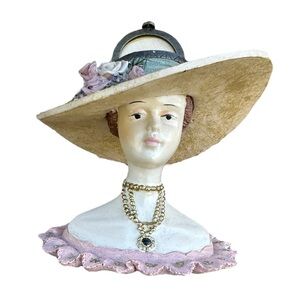 Lady Head Christmas Ornament Hat Trinket Jewelry Box Katherine’s Collection Ring